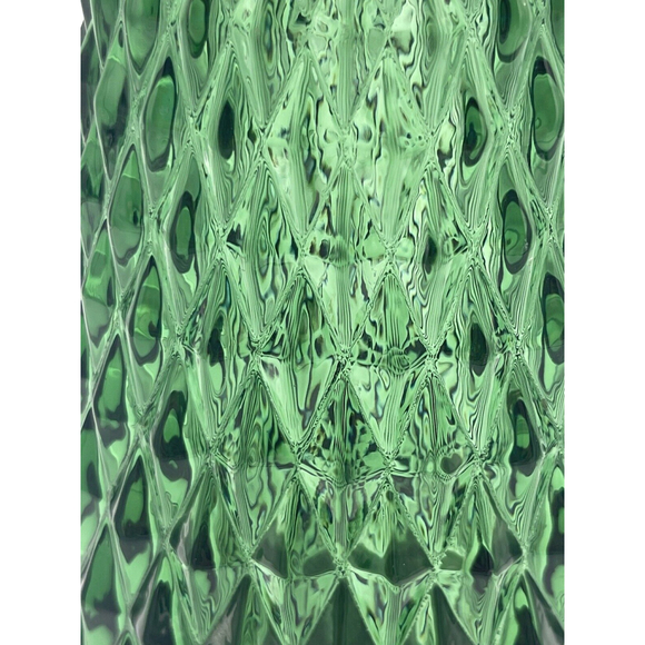 Vintage Verde Green Cottage Mid Century Glass Vase Cottage Core - Picture 4 of 8